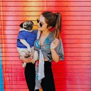 Striped Crop Tie Top